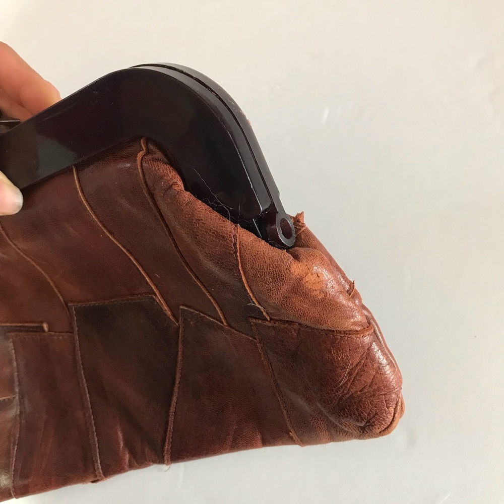 Handmade leather clutch bag purse tote 99$ - Picture 4 of 5